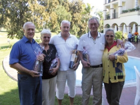 Vinderne f.v. Gunnar Madsen, Birthe Taylor, Mads Brygmann, Rolf Arrestrup og Susanne Magnus.
