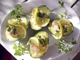 Avocado med rejer.