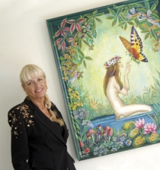 F�rst for nylig er Susanne Krage betyndt at male Fantasy-billeder  - som dette, hvor sm� eventyrv�sner vrimler frem alle vegne.