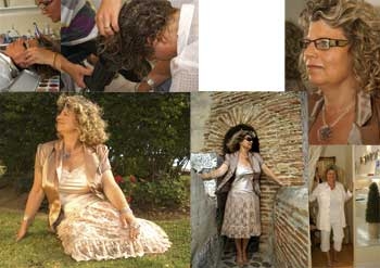 En florlet nederdel i tyll & blonder med en raffineret l�ngere l�ngde bagtil, en jakke  og en silke camisol. Alle dele i Anettes nye outfit er italiensk design.